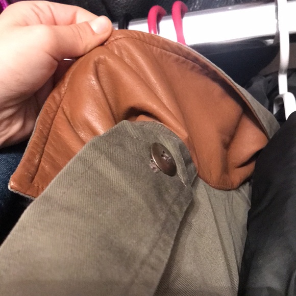 Authentic vintage TOGETHER canvas cargo military style trench coat olive green - Picture 11 of 14